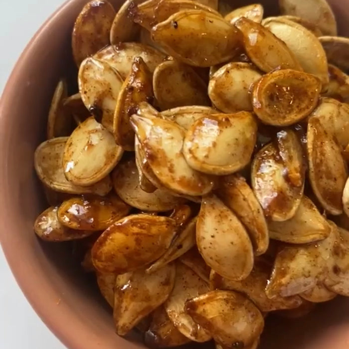 Sweet and Spicy Roasted Pumpkin Seeds