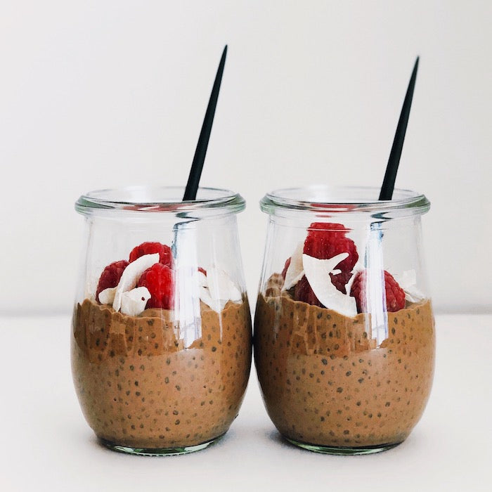 Superfood Cacao Nut Butter Chia Pudding with Manuka Honey