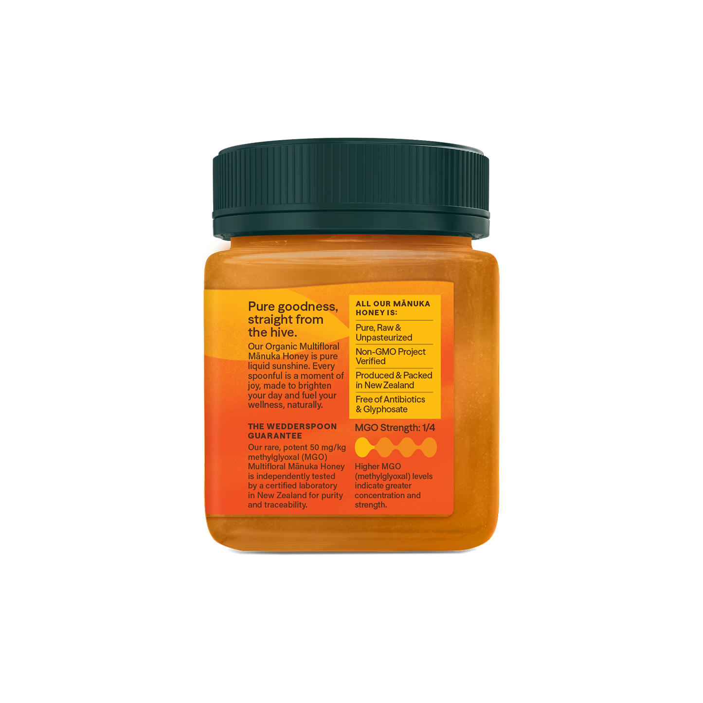 USDA Certified Organic Raw Multifloral Mānuka Honey MGO 50+, 250g