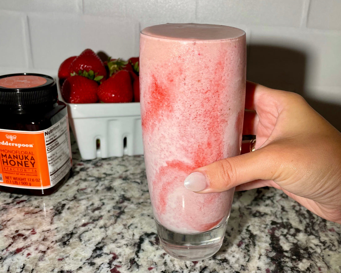 Hailey Bieber’s Strawberry Glaze Skin Smoothie: The Wedderspoon Way