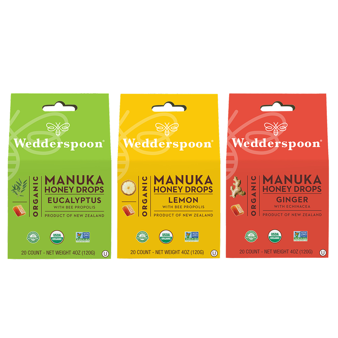 Bee Well Bundle - Variety Pack with Lemon, Ginger, and Eucalyptus flavors