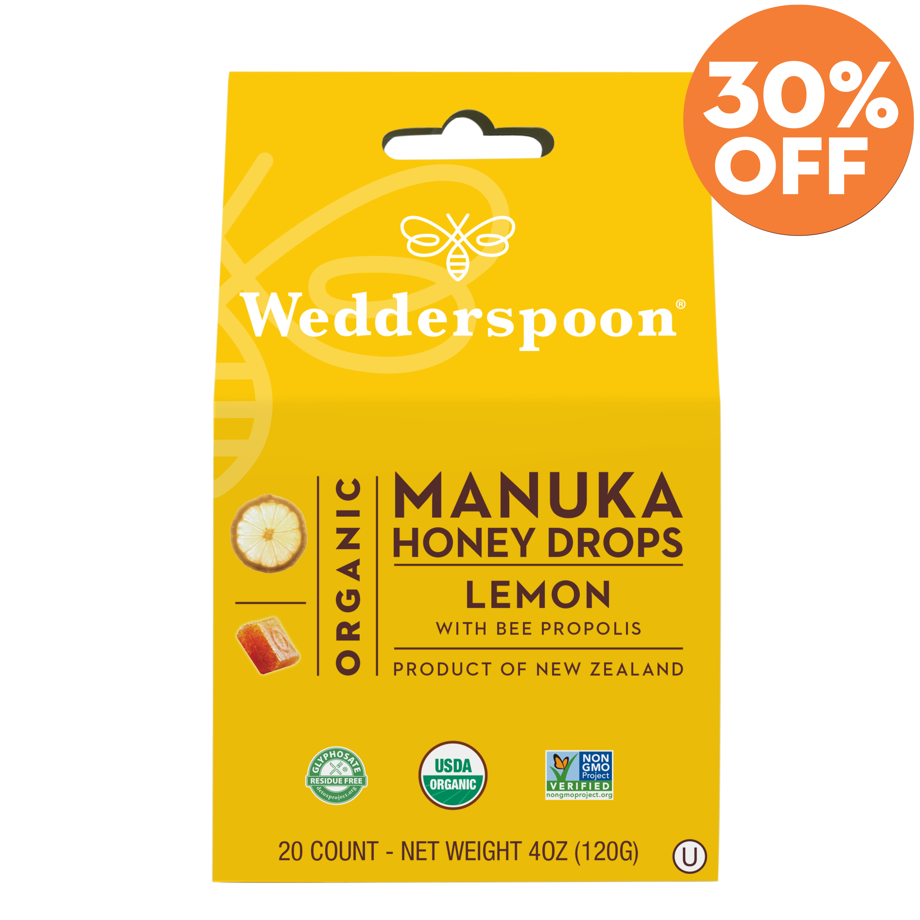 Organic Manuka Honey Drops - Lemon