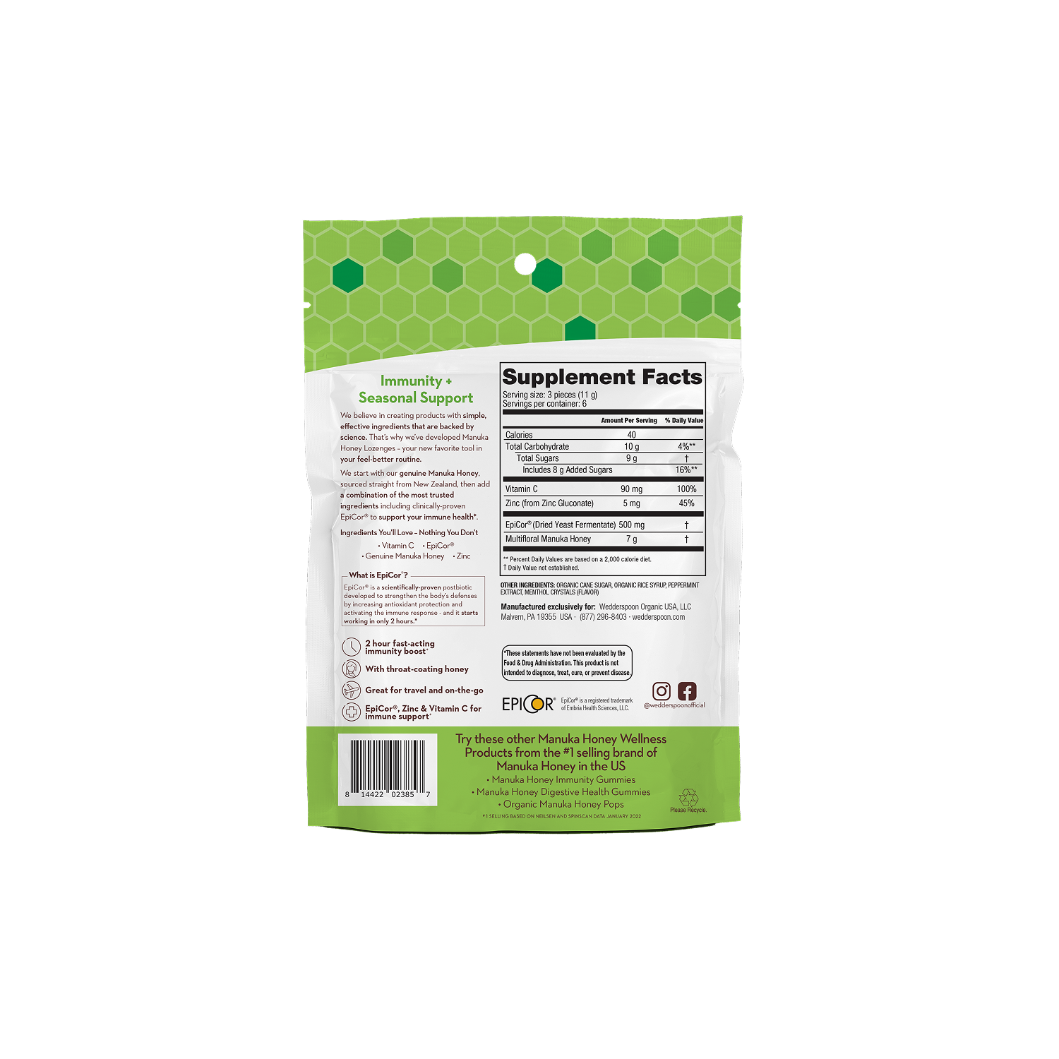 Manuka Honey Immunity Lozenge Cool Mint