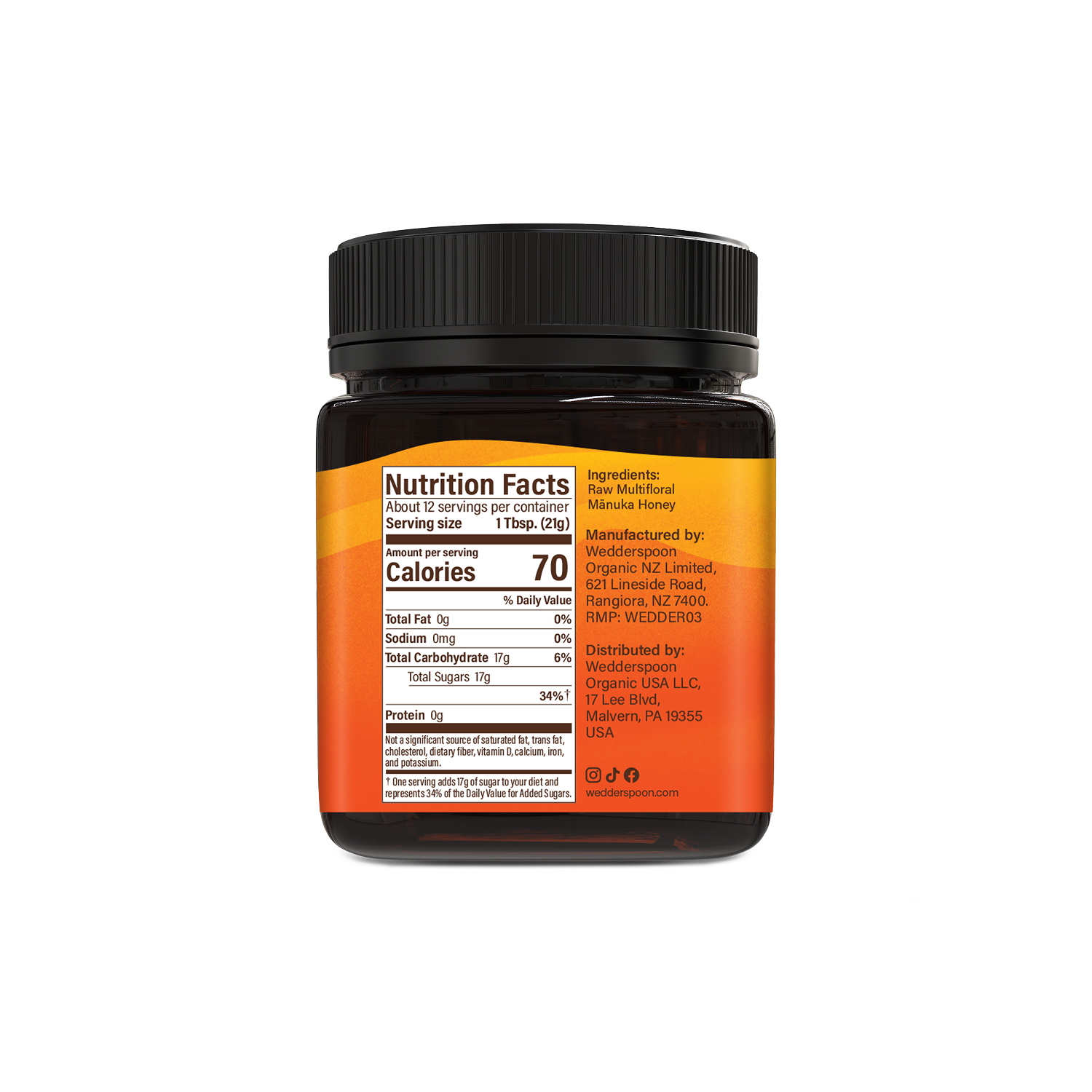 Raw Multifloral Mānuka Honey MGO 50+, 250g