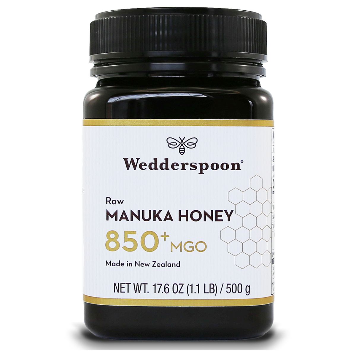 Raw Manuka Honey MGO 850, 500g — Wedderspoon Organic