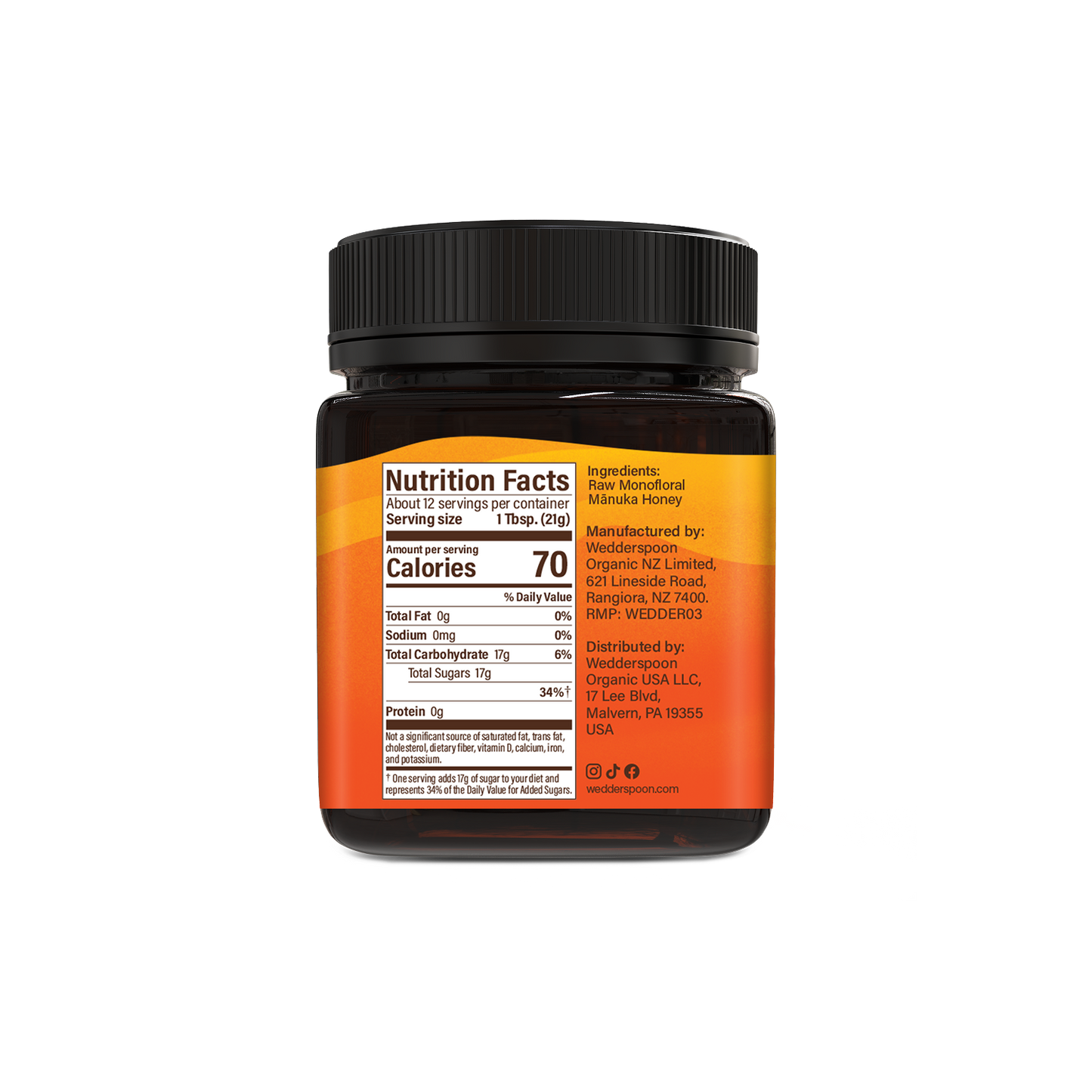 Raw Monofloral Mānuka Honey MGO 1100+, 250g