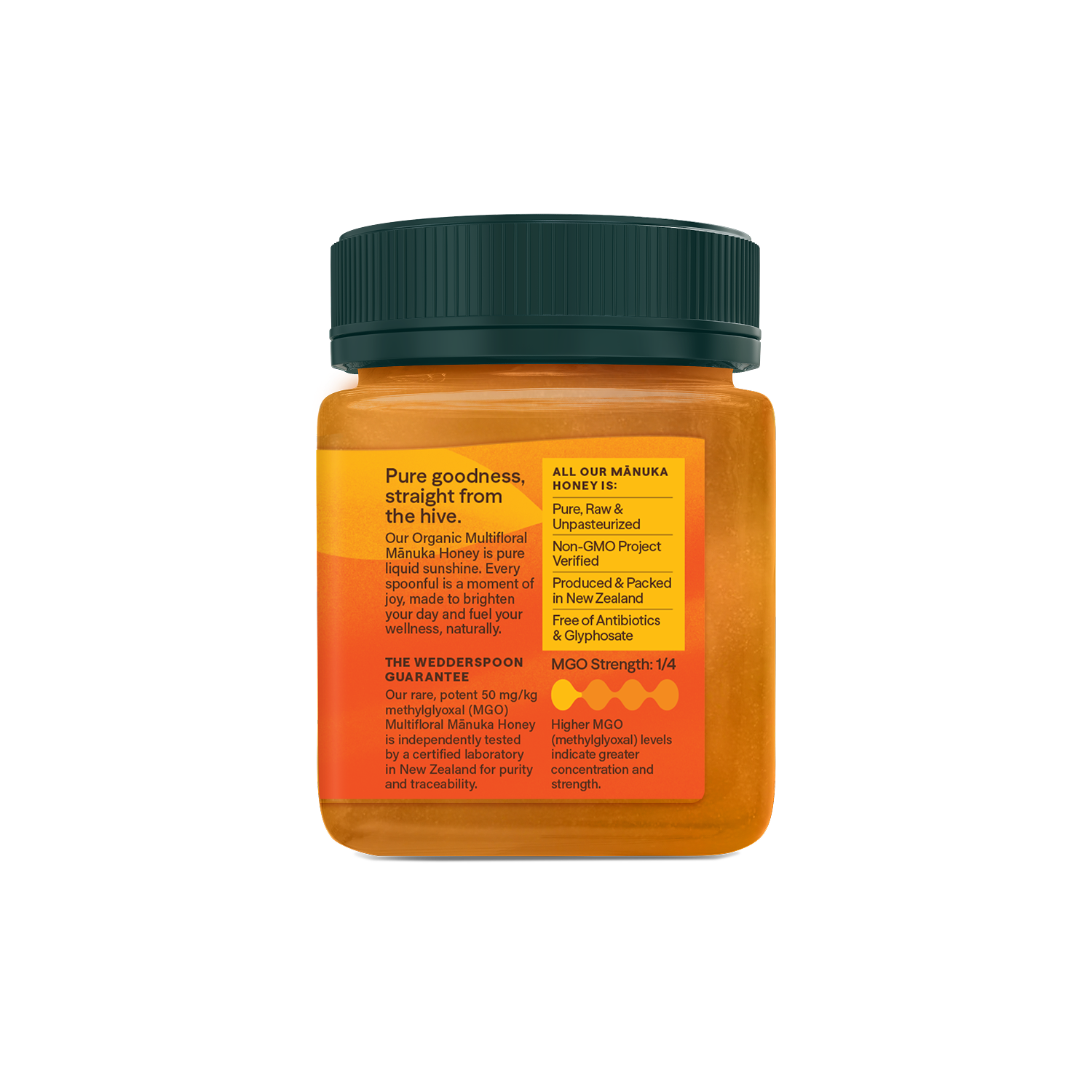 USDA Certified Organic Raw Multifloral Mānuka Honey MGO 50+, 250g