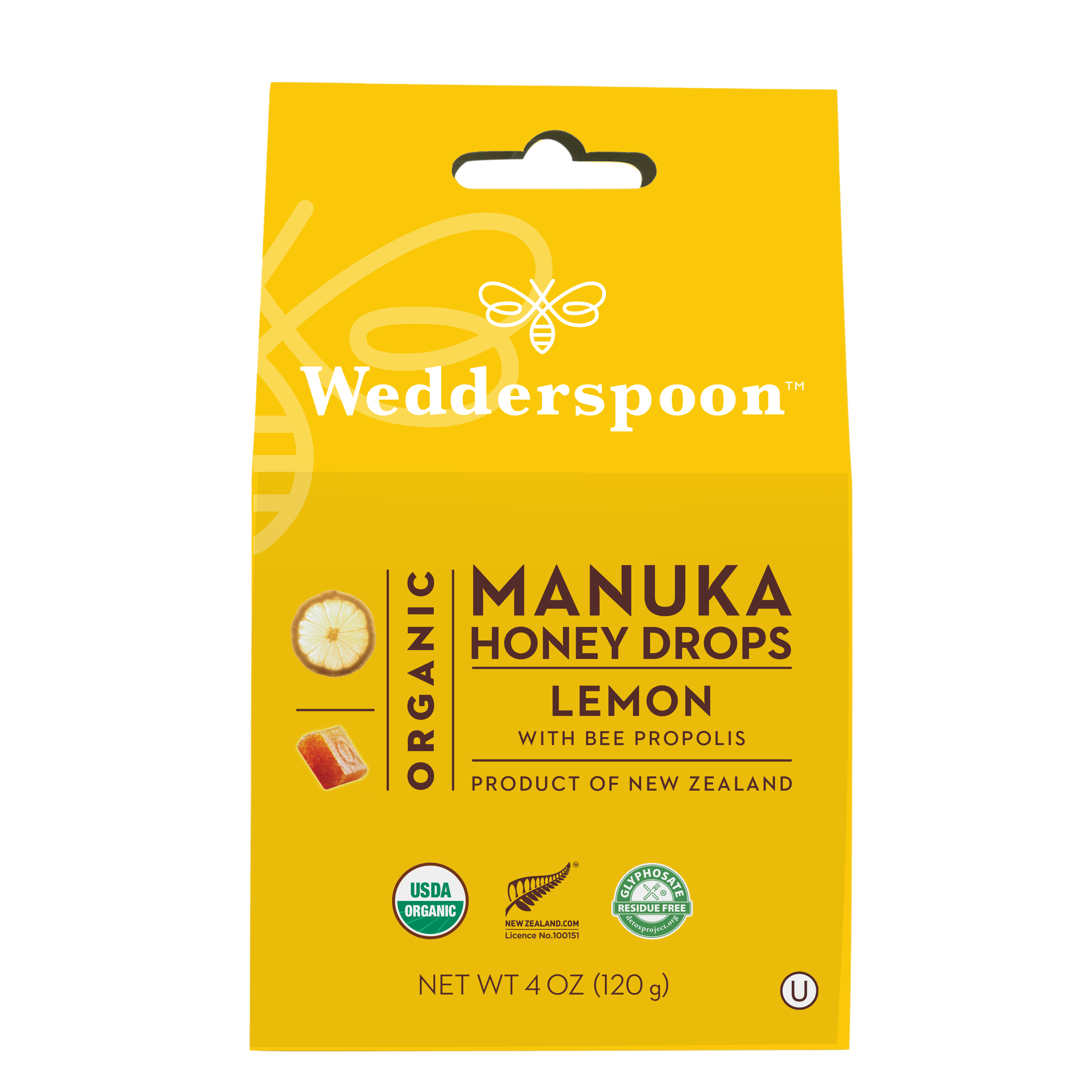 Organic Manuka Honey Drops Lemon With Bee Proplis Packaging
