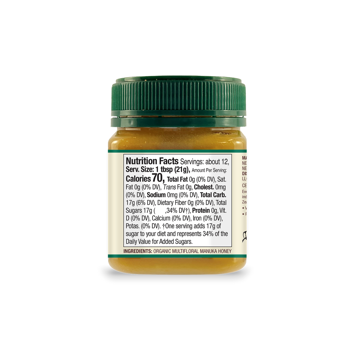 Whole Foods Market Exclusive - USDA Certified Organic Raw Multifloral Mānuka Honey MGO 50+, 250g