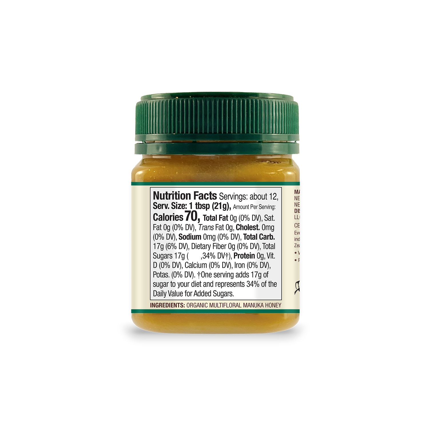 Whole Foods Market Exclusive - USDA Certified Organic Raw Multifloral Manuka Honey MGO 50+, 250g