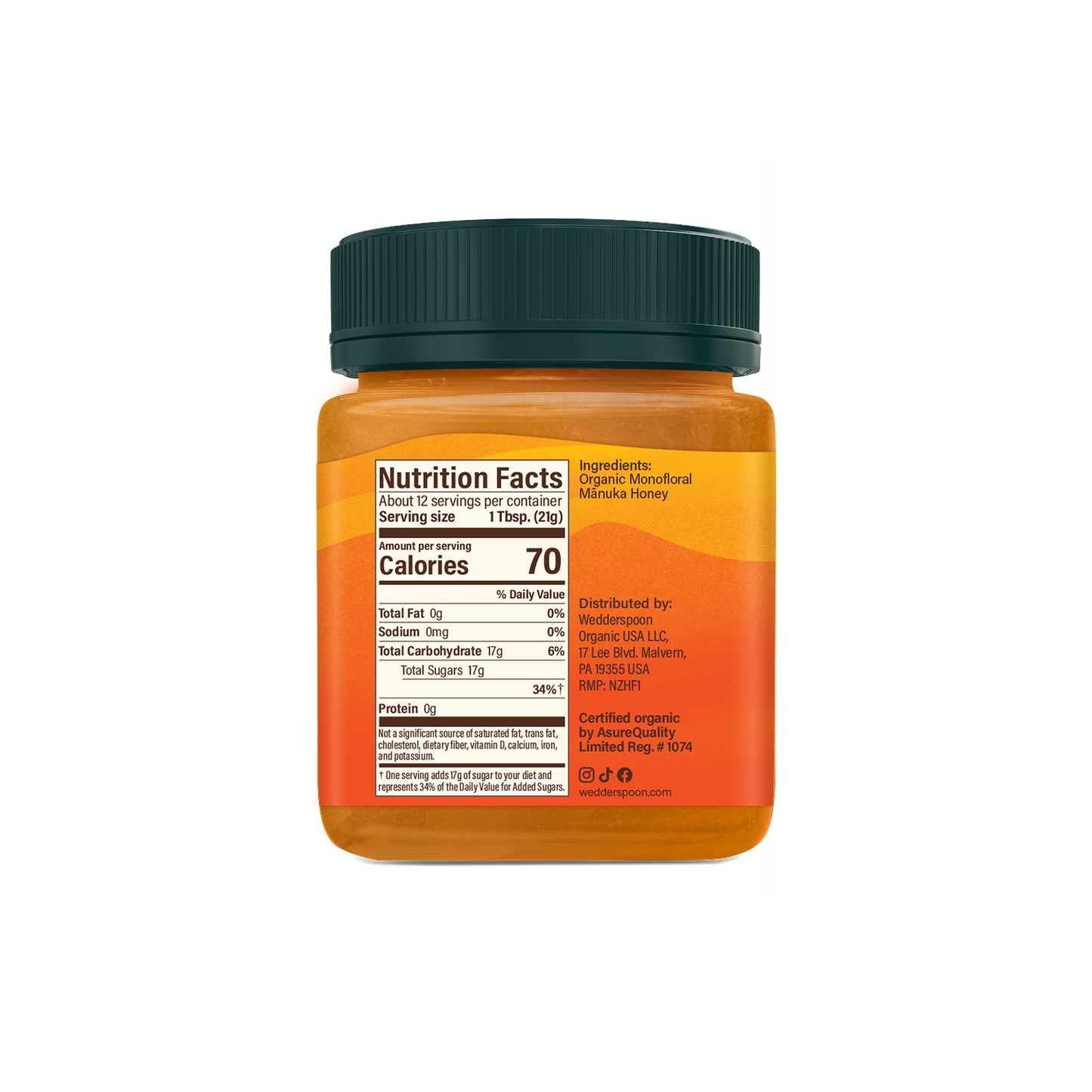 Organic Raw Monofloral Mānuka Honey, 250g/8.8oz