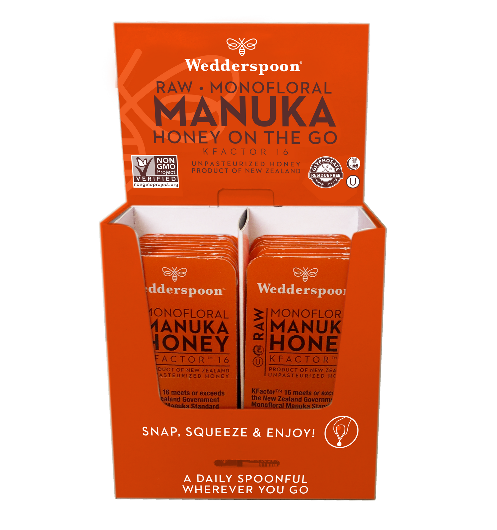 Honey On the Go - Manuka Honey KFactor 16 Travel Packs (24/box)