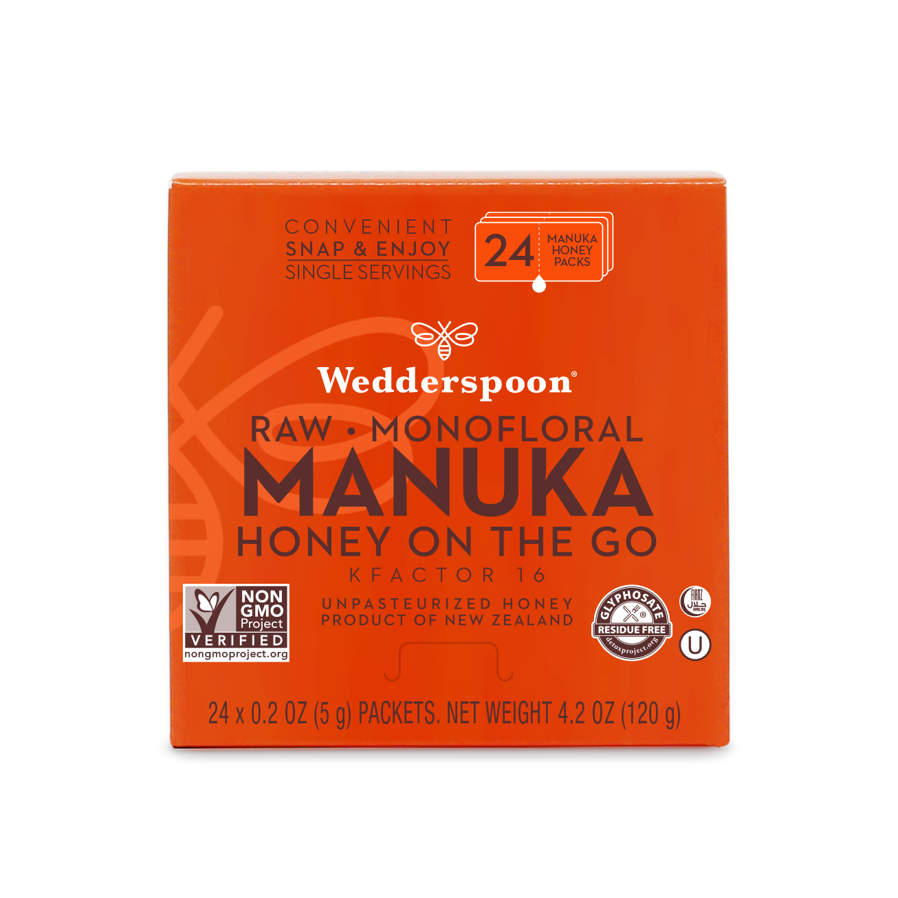 Honey On the Go - Manuka Honey KFactor 16 Travel Packs (24/box)