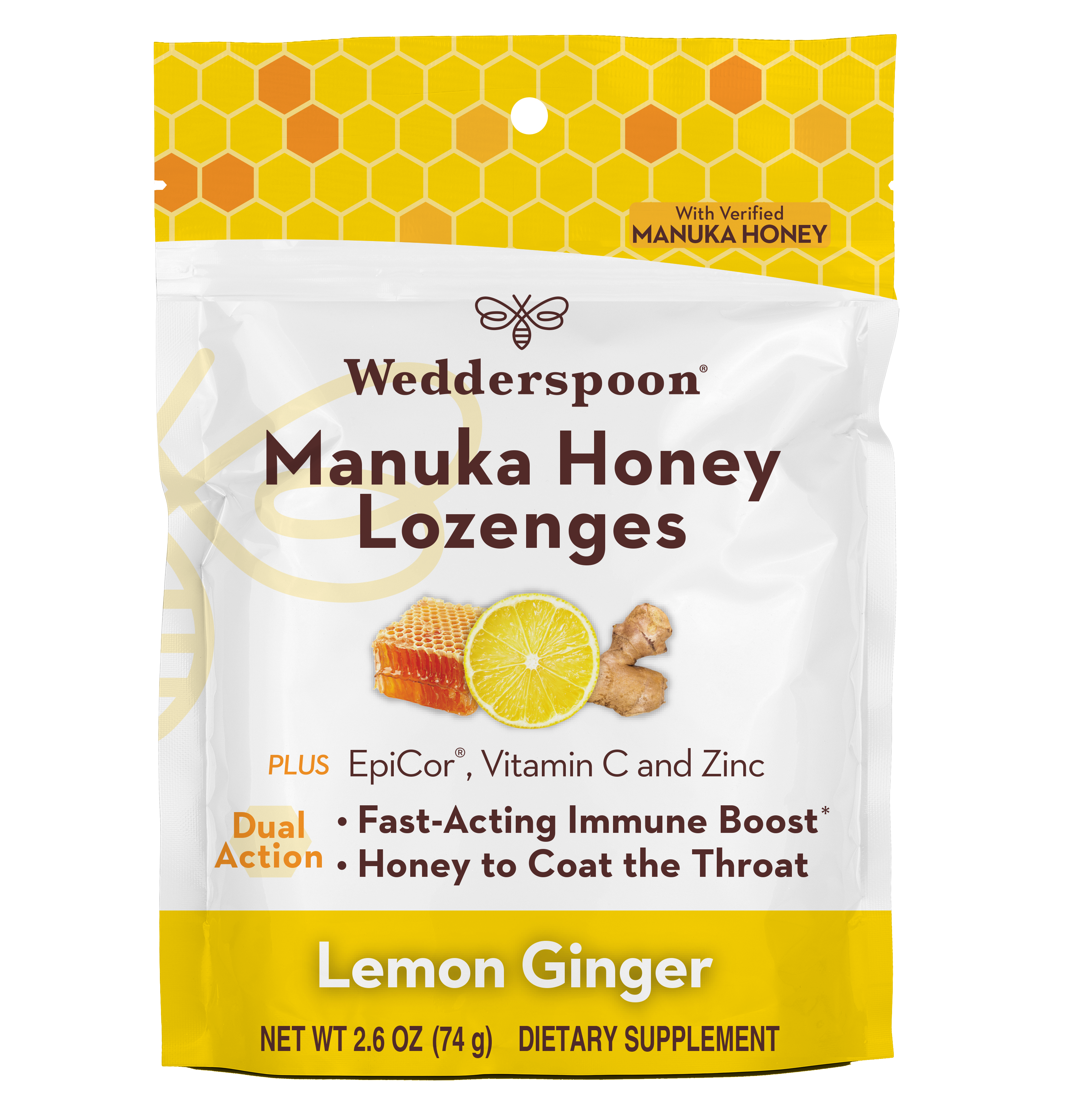 Manuka Honey Immunity Lozenge Lemon Ginger