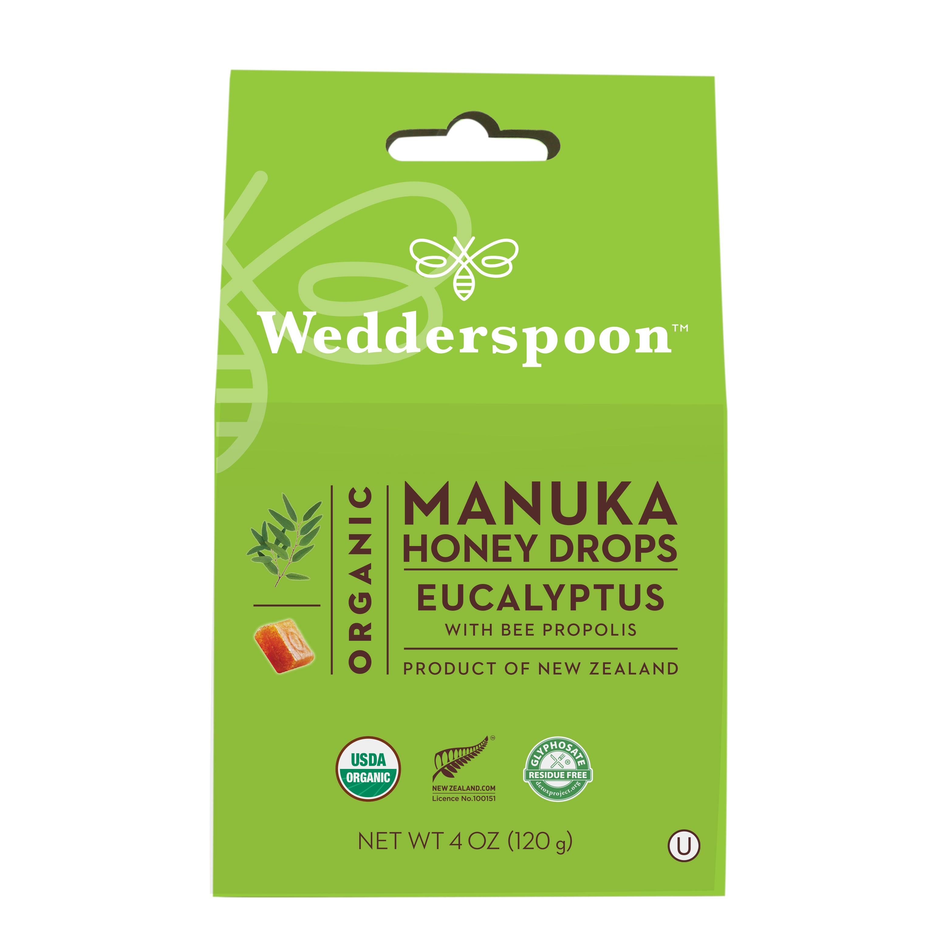 Wedderspoon Manuka Honey Drops Eucalyptus 